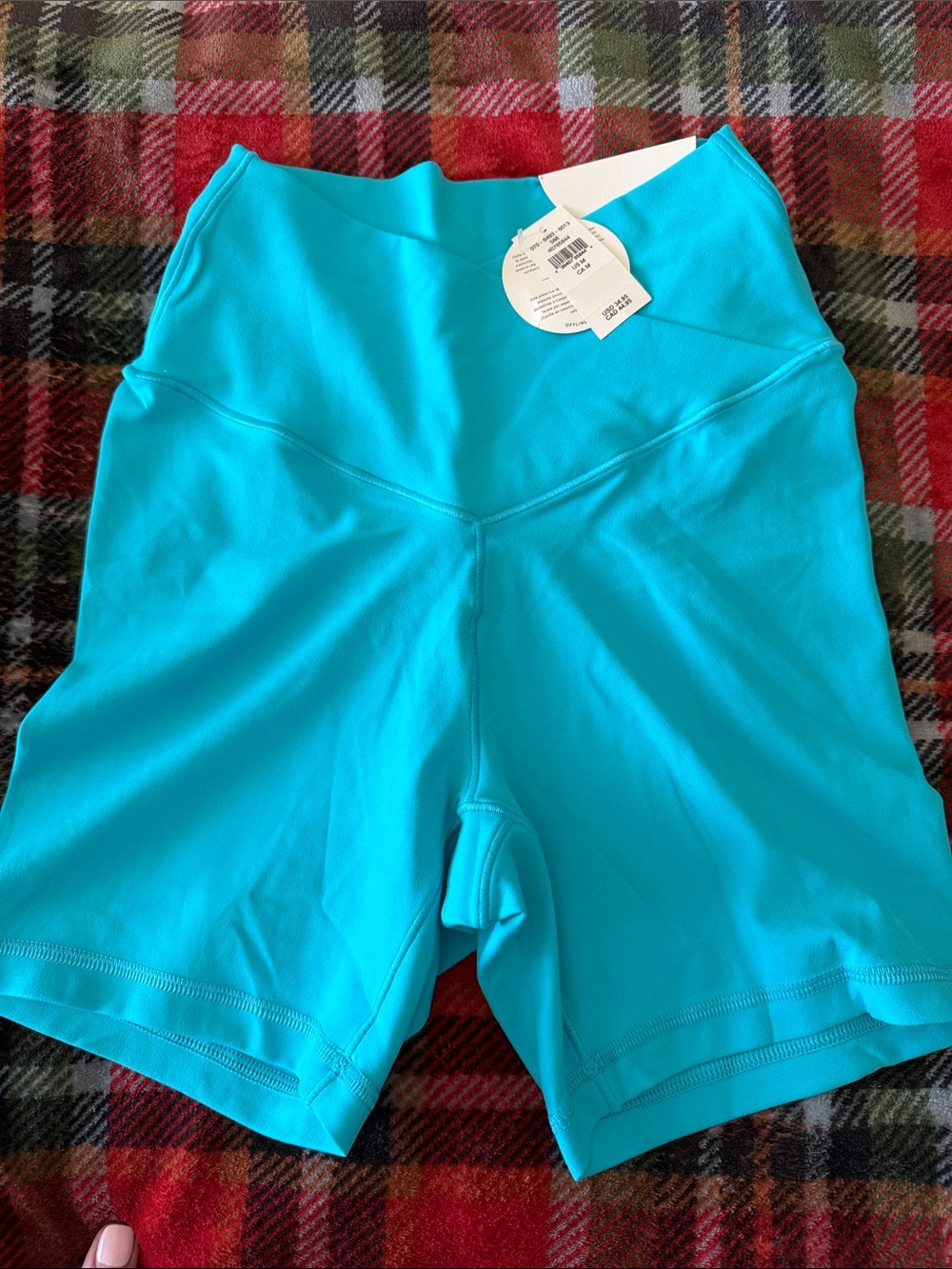 High-Waist Women’s Bike Shorts in Bright Teal